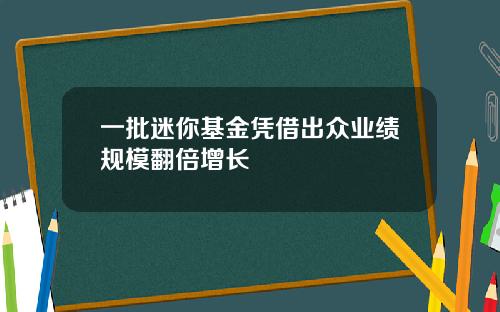 一批迷你基金凭借出众业绩规模翻倍增长