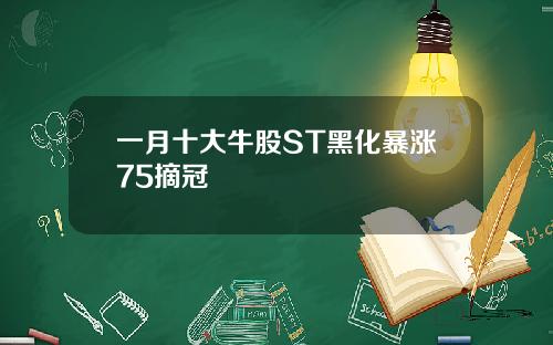 一月十大牛股ST黑化暴涨75摘冠