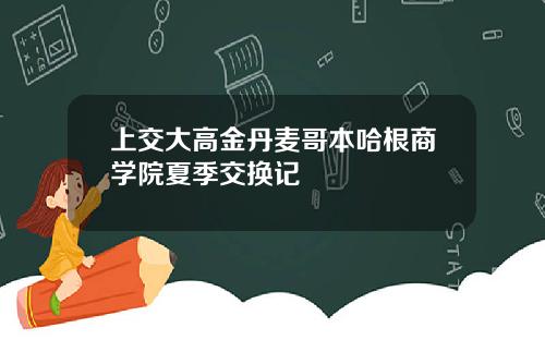 上交大高金丹麦哥本哈根商学院夏季交换记