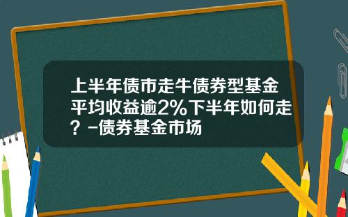 上半年债市走牛债券型基金平均收益逾2%下半年如何走？-债券基金市场