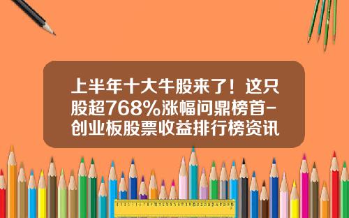 上半年十大牛股来了！这只股超768%涨幅问鼎榜首-创业板股票收益排行榜资讯