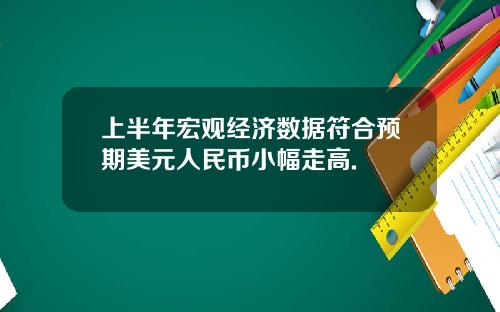 上半年宏观经济数据符合预期美元人民币小幅走高.