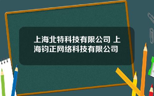 上海北特科技有限公司 上海钧正网络科技有限公司