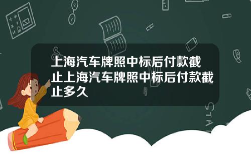 上海汽车牌照中标后付款截止上海汽车牌照中标后付款截止多久