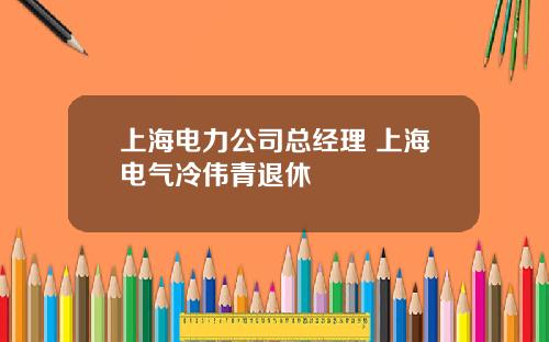 上海电力公司总经理 上海电气冷伟青退休