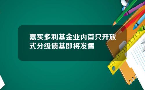 嘉实多利基金业内首只开放式分级债基即将发售