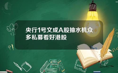 央行1号文成A股抽水机众多私募看好港股