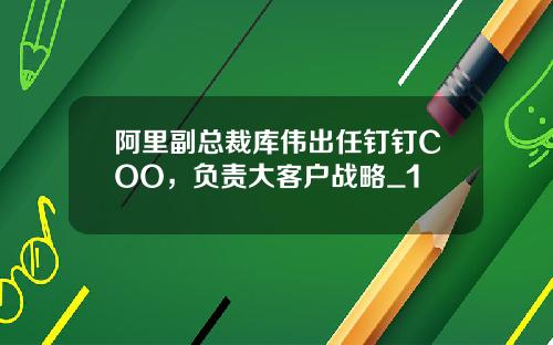 阿里副总裁库伟出任钉钉COO，负责大客户战略_1