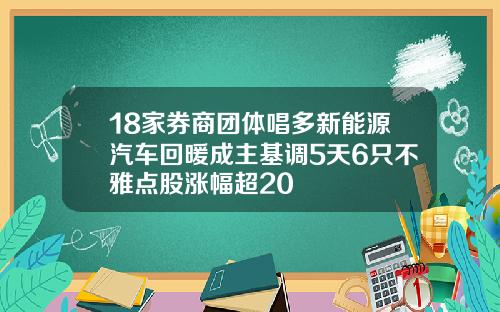 18家券商团体唱多新能源汽车回暖成主基调5天6只不雅点股涨幅超20