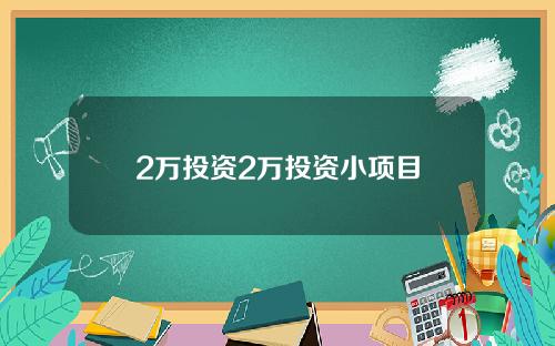 2万投资2万投资小项目