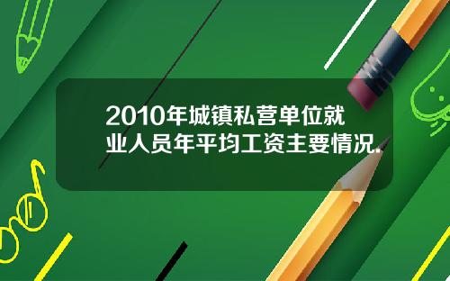 2010年城镇私营单位就业人员年平均工资主要情况.