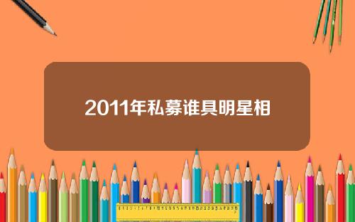 2011年私募谁具明星相