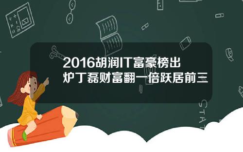 2016胡润IT富豪榜出炉丁磊财富翻一倍跃居前三