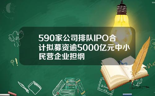 590家公司排队IPO合计拟募资逾5000亿元中小民营企业担纲