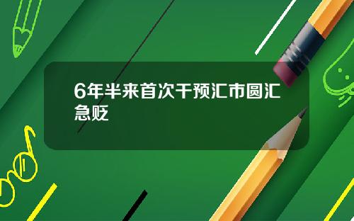 6年半来首次干预汇市圆汇急贬