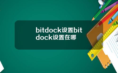 bitdock设置bitdock设置在哪