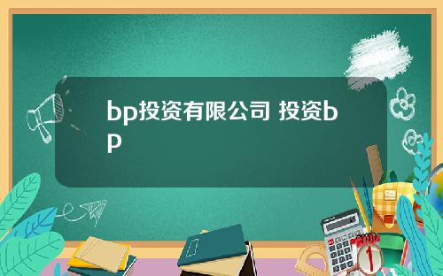 bp投资有限公司 投资bp