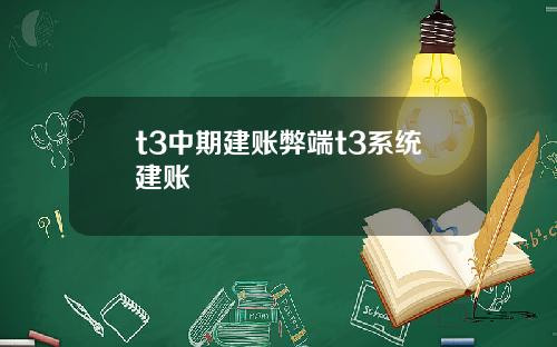 t3中期建账弊端t3系统建账