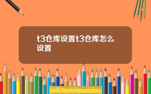 t3仓库设置t3仓库怎么设置