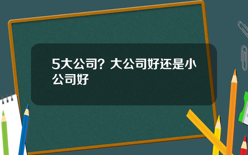 5大公司？大公司好还是小公司好