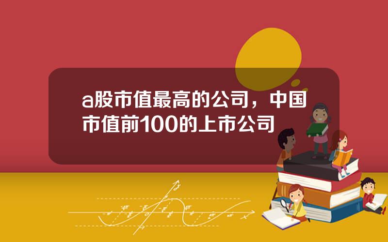 a股市值最高的公司，中国市值前100的上市公司