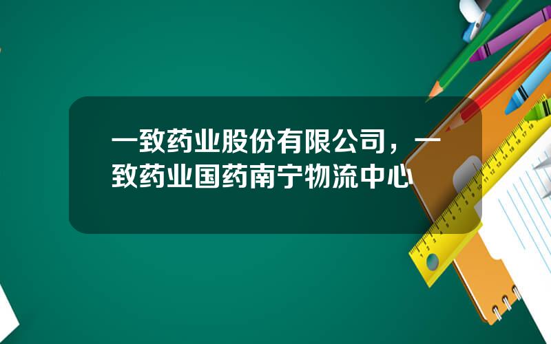 一致药业股份有限公司，一致药业国药南宁物流中心