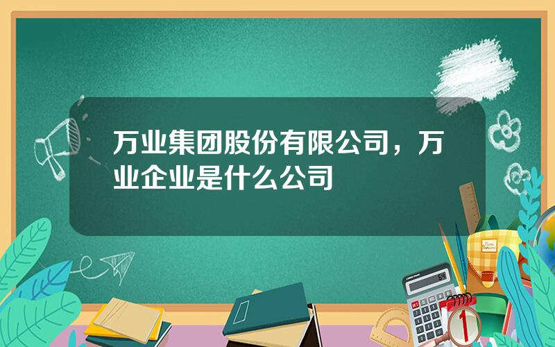 万业集团股份有限公司，万业企业是什么公司