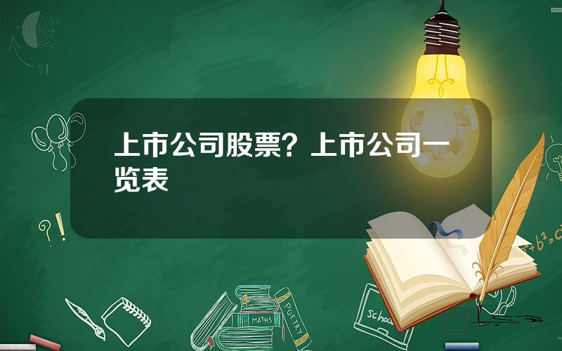 上市公司股票？上市公司一览表