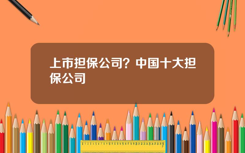 上市担保公司？中国十大担保公司