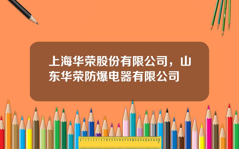 上海华荣股份有限公司，山东华荣防爆电器有限公司