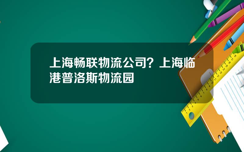 上海畅联物流公司？上海临港普洛斯物流园