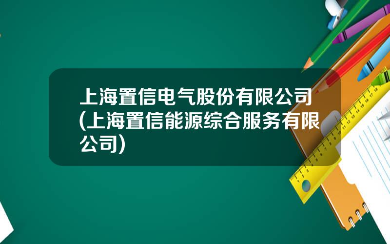 上海置信电气股份有限公司(上海置信能源综合服务有限公司)