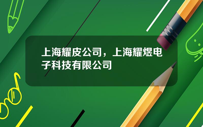 上海耀皮公司，上海耀煜电子科技有限公司