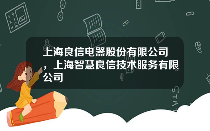 上海良信电器股份有限公司，上海智慧良信技术服务有限公司