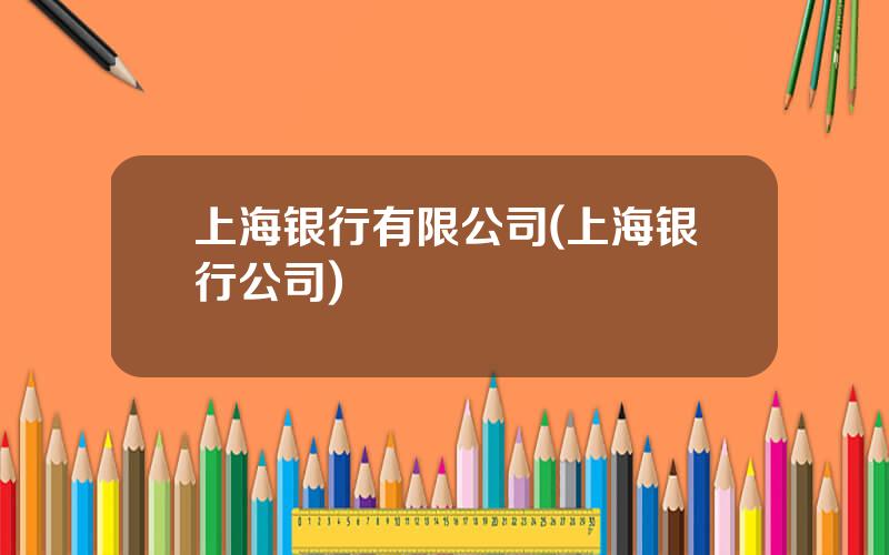 上海银行有限公司(上海银行公司)