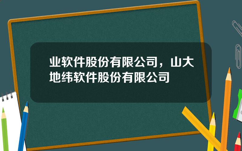 业软件股份有限公司，山大地纬软件股份有限公司