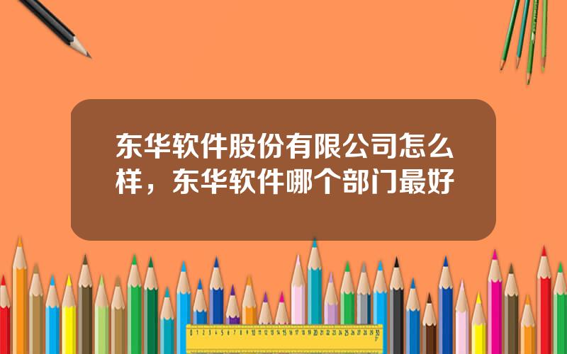 东华软件股份有限公司怎么样，东华软件哪个部门最好