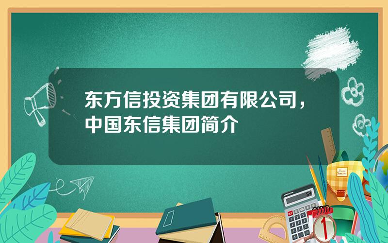 东方信投资集团有限公司，中国东信集团简介