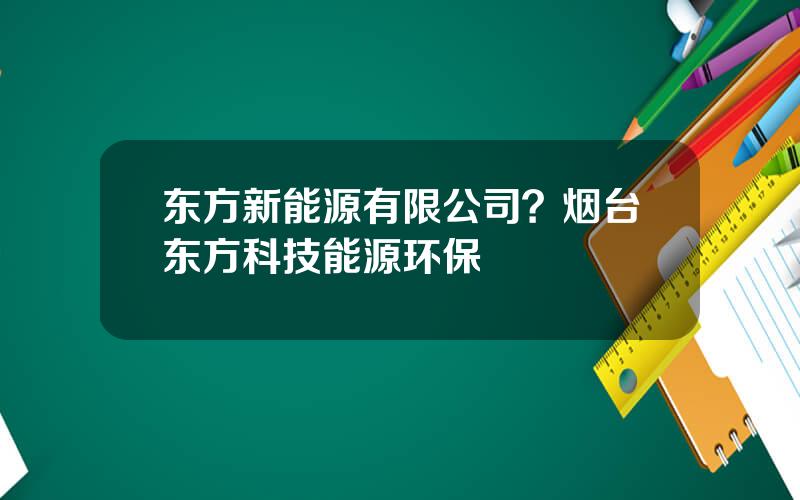 东方新能源有限公司？烟台东方科技能源环保