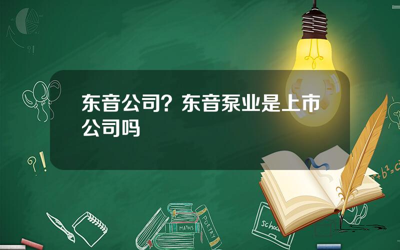 东音公司？东音泵业是上市公司吗