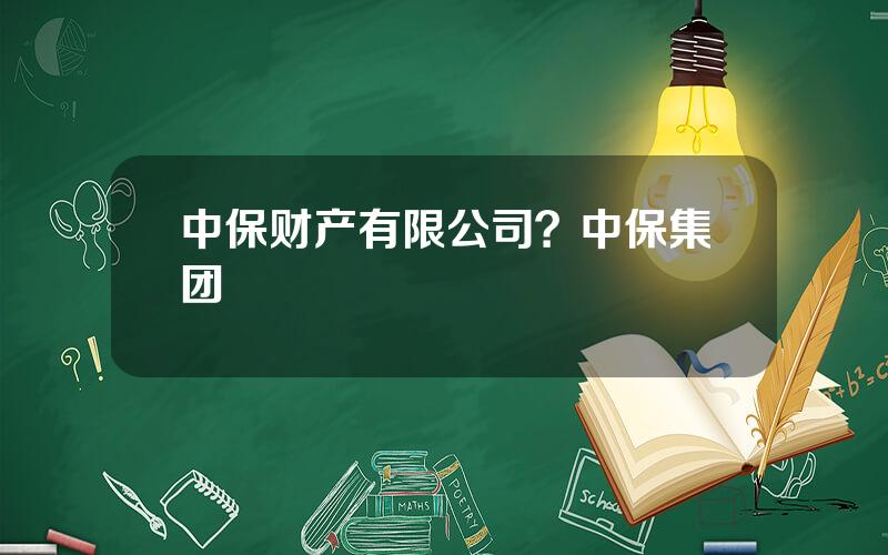 中保财产有限公司？中保集团