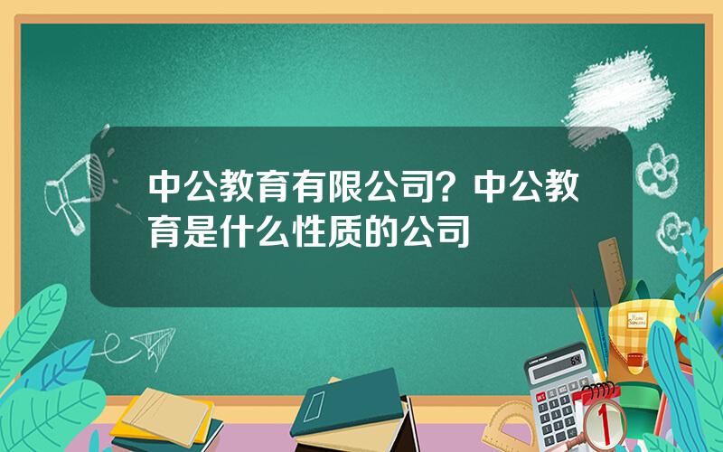 中公教育有限公司？中公教育是什么性质的公司