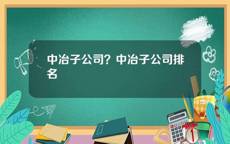 中冶子公司？中冶子公司排名