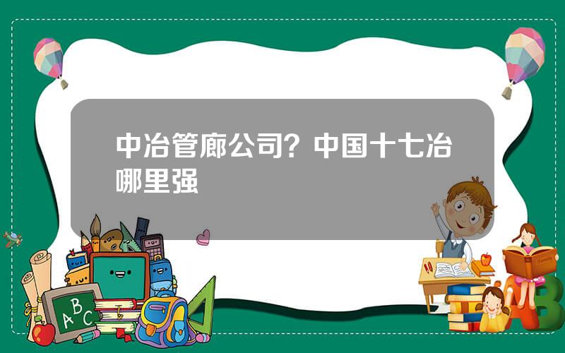 中冶管廊公司？中国十七冶哪里强