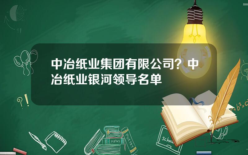 中冶纸业集团有限公司？中冶纸业银河领导名单