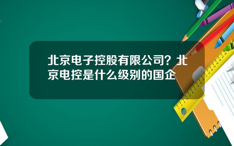 北京电子控股有限公司？北京电控是什么级别的国企