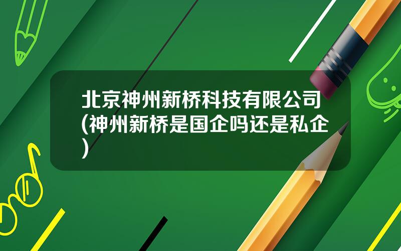 北京神州新桥科技有限公司(神州新桥是国企吗还是私企)